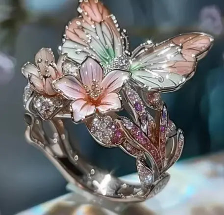 Fashion delicate gold color flower butterfly rings for women party accessories gifts custom jewelry Claire Jewelry