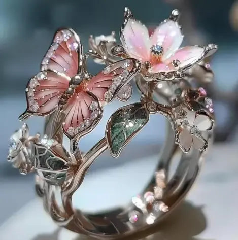 Fashion delicate gold color flower butterfly rings for women party accessories gifts custom jewelry Claire Jewelry