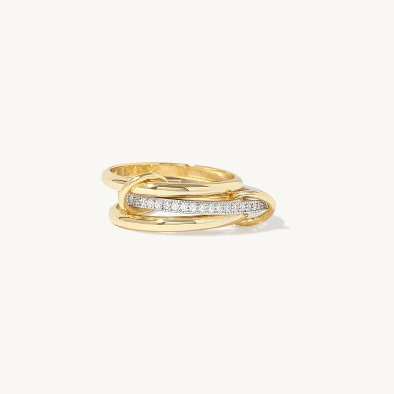 Golden Serenity Spinner Ring Unique Joyas
