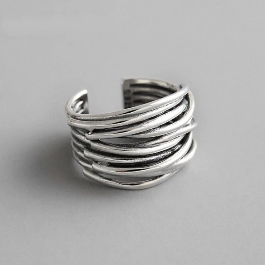 Adjustable silver layer ring Unique Joyas