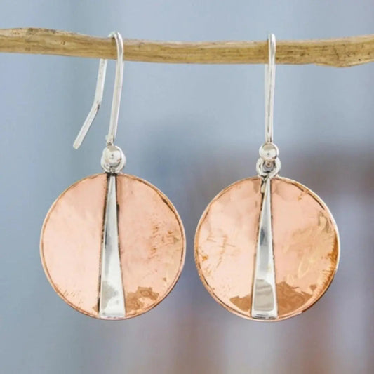 Vintage rose sterling silver round brilliant earrings Unique Joyas