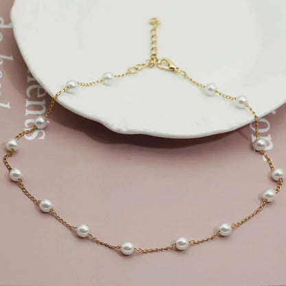 Gold Pearl Necklace Claire