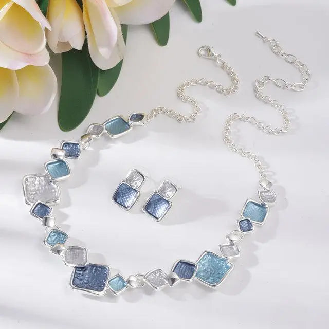 Gray Enamel Round Necklaces Geometric Unique Joyas