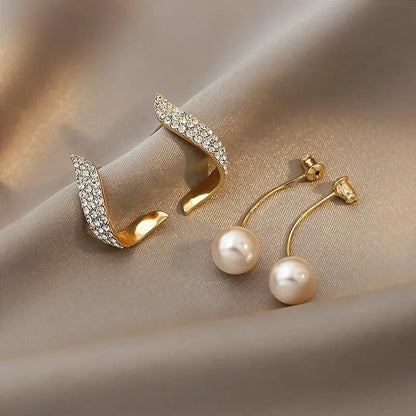 Gold Pearl Earrings Unique Joyas