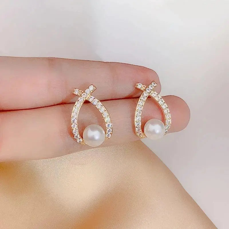 Pearl earrings with glitter Claire