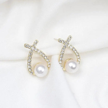 Pearl earrings with glitter Unique Joyas