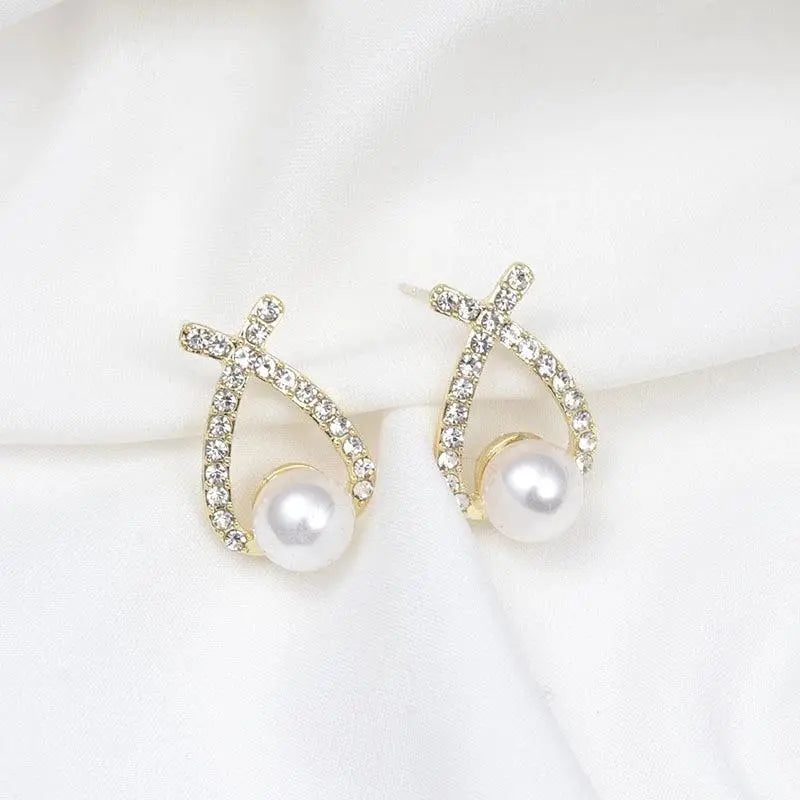 Pearl earrings with glitter Claire