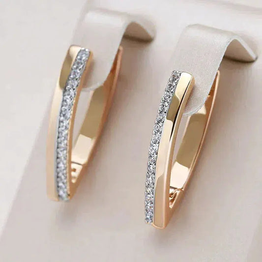 Gold-plated diamond point earrings Unique Joyas