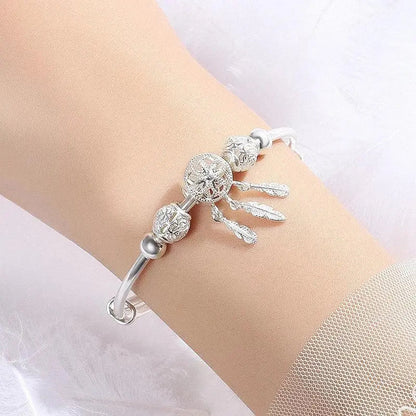 925 Silver Adjustable Dreamcatcher Bracelet Unique Joyas