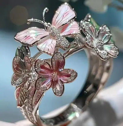 Fashion delicate gold color flower butterfly rings for women party accessories gifts custom jewelry Claire Jewelry