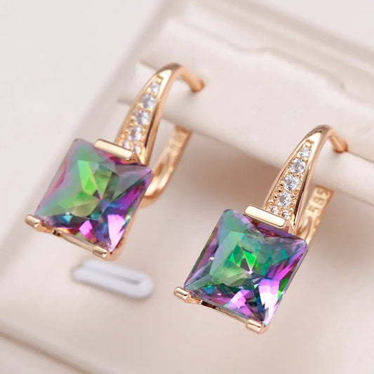 Elegant Multicolor Crystal Earrings Unique Joyas