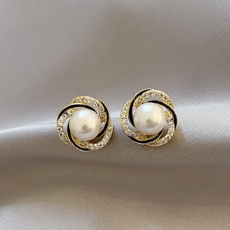 Golden Shiny Ball Earrings Unique Joyas