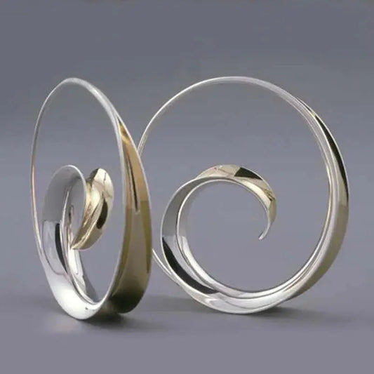 Vintage earrings with spiral waves Unique Joyas