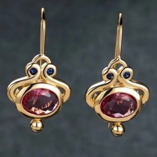 Vintage Rose Gold Earrings Unique Joyas